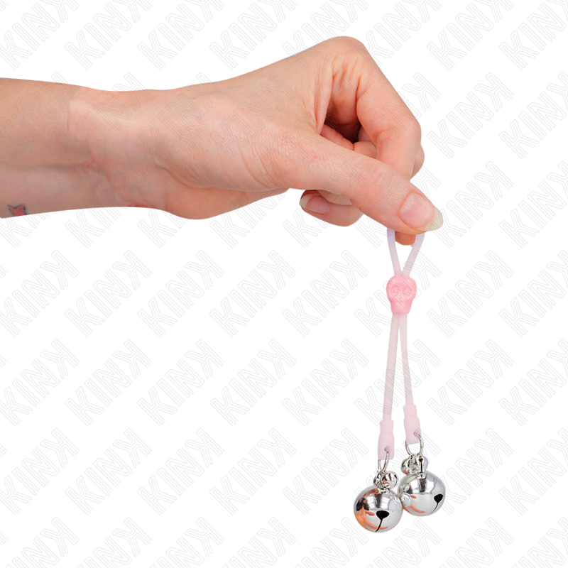 Kink - Pinces À Télépin Lumineuses Crâne Avec Anneau Cloches Réglables Rose / Argent | SexDelice – Image 5