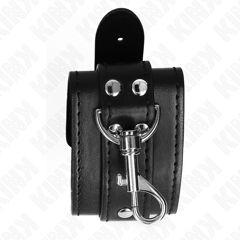 Kink - Appareils-Poignets Verrouillables Dungeon Noir Ajustables 21-28 CM X 5,5 CM | SexDelice – Image 4