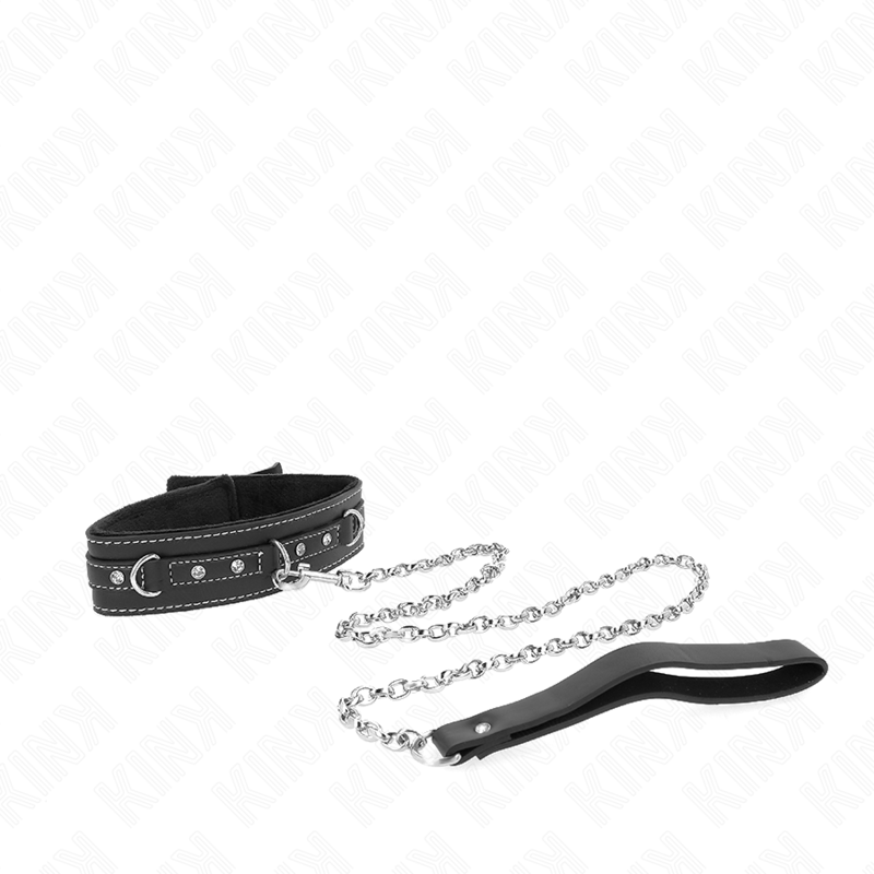 KINK - COLLIER EN CUIR PVC AVEC CEINTURE 105 CM RIVET STRASS 41,5 X 4 CM – Image 4