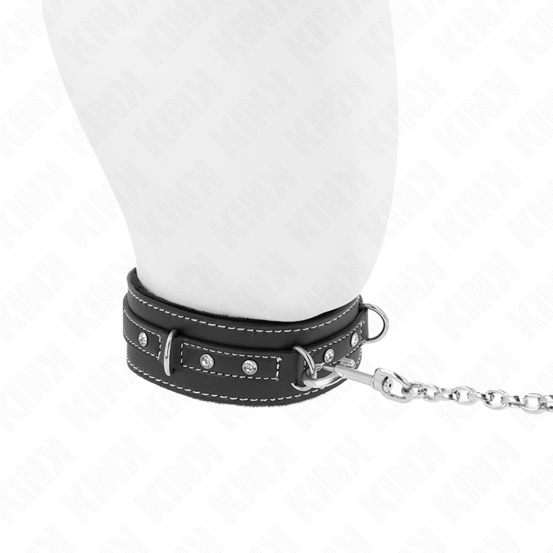 KINK - COLLIER EN CUIR PVC AVEC CEINTURE 105 CM RIVET STRASS 41,5 X 4 CM – Image 5