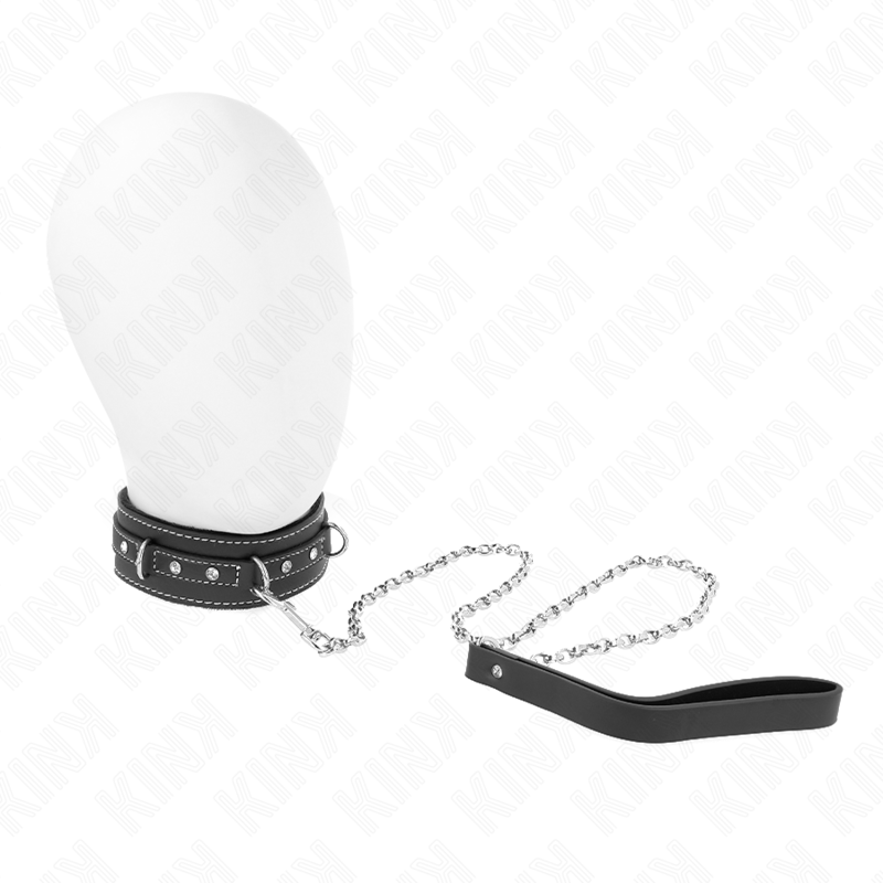 KINK - COLLIER EN CUIR PVC AVEC CEINTURE 105 CM RIVET STRASS 41,5 X 4 CM – Image 2
