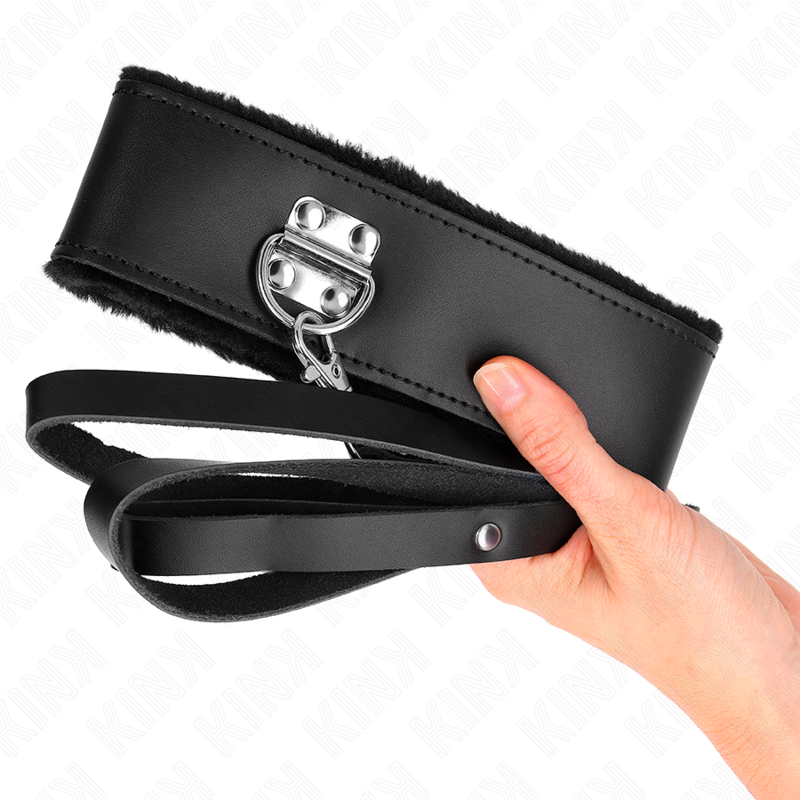 Kink - Collier Avec Ceinture 116 CM Avec Bracelet En Cuir Noir Ajustable 40-48 CM X 6 CM | SexDelice – Image 4