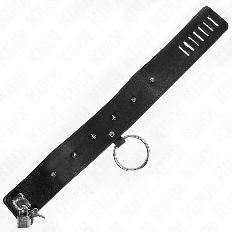 KINK - COLLIER 65 CM AVEC LAISSE AVEC CLOUS ARGENTÉS MODÈLE 2 RÉGLABLE 36-43 CM X 5 CM – Image 8
