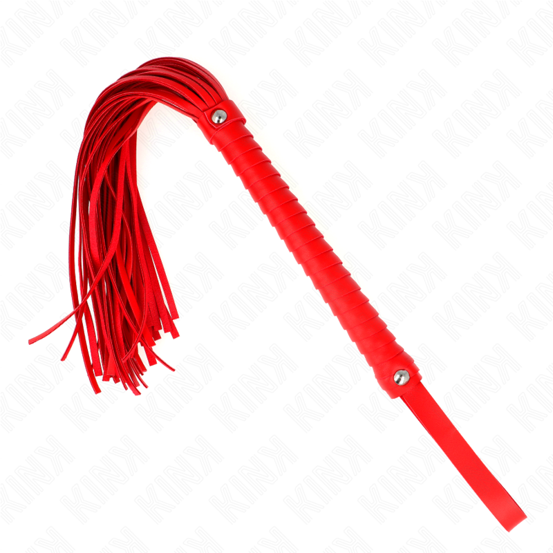 Kink - Fouet Avec Manche Texturé Rouge 48,5 CM | SexDelice