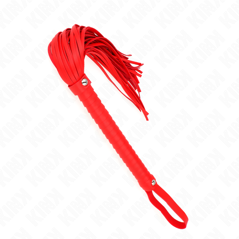 Kink - Fouet Avec Manche Texturé Rouge 48,5 CM | SexDelice – Image 3