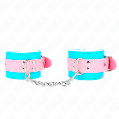 Kink - Mignons Attentes-Poignets Bleu/rose Ajustables 16-28 CM X 5 CM | SexDelice