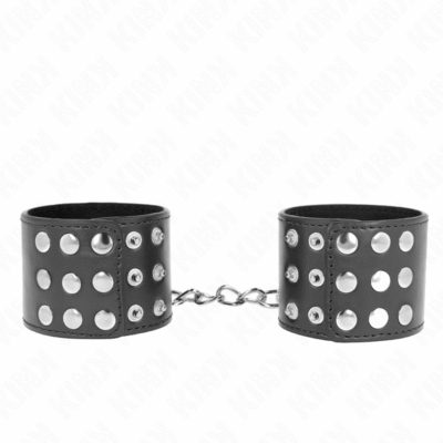 Kink - Appui-Poignets Avec Bouton-Pression Noir Réglable 19-24 CM X 5,5 CM | SexDelice