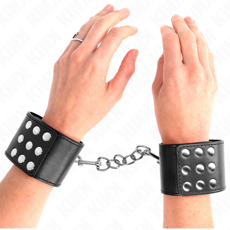 Kink - Appui-Poignets Avec Bouton-Pression Noir Réglable 19-24 CM X 5,5 CM | SexDelice – Image 5