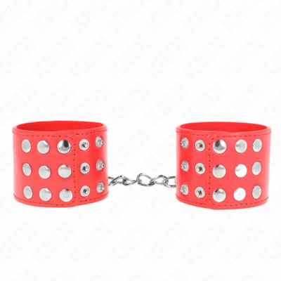 Kink - Appui-Poignets Avec Bouton-Pression Rouge Réglable 19-24 CM X 5,5 CM | SexDelice