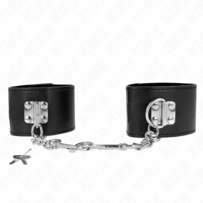 Kink - Appui-Poignets Avec Fermeture Par Cadenas Noir Ajustable 16-23 CM X 5,5 CM | SexDelice