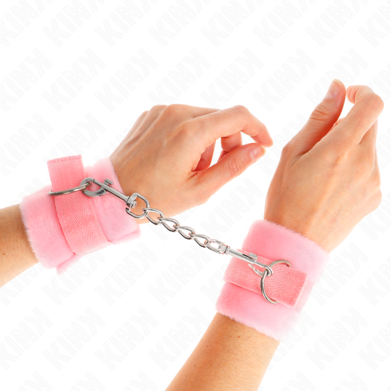 Kink - Manchettes Débutant En Fourrure Rose 30 X 7 CM | SexDelice – Image 5