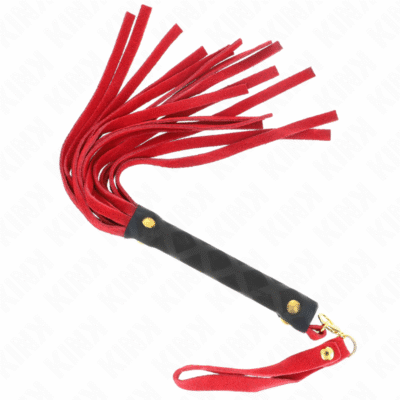 Kink - Mini Fouet Daim Rouge 30 CM | SexDelice