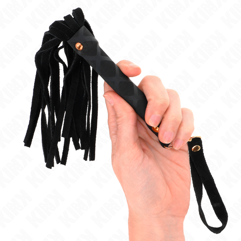 Kink - Mini Fouet Daim Noir 30 CM | SexDelice – Image 4