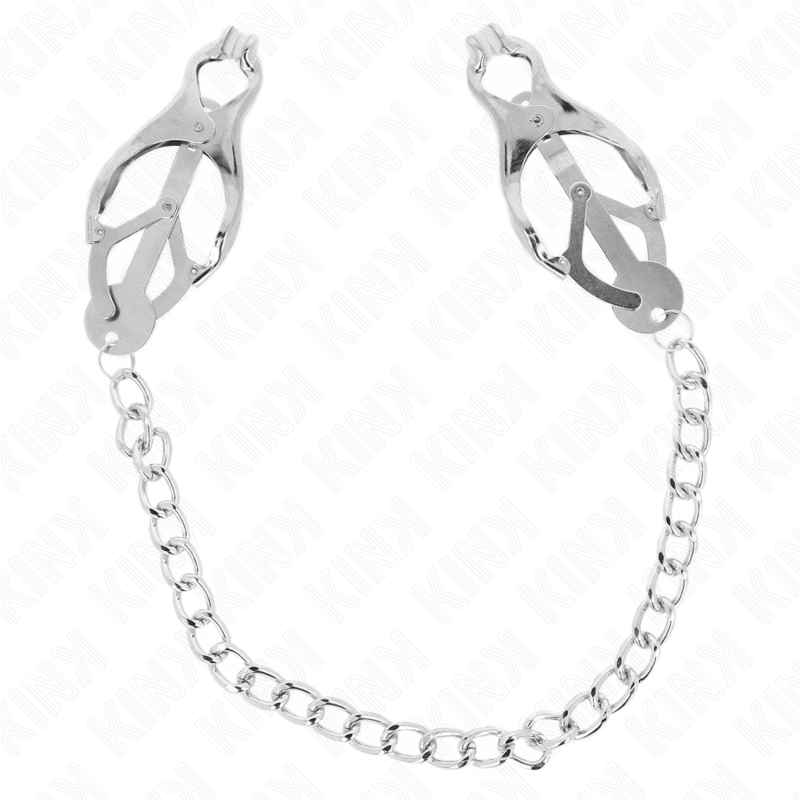 Kink - Pinces À Metelles Trèfle Japonais Avec Chaîne Argent 30 CM | SexDelice