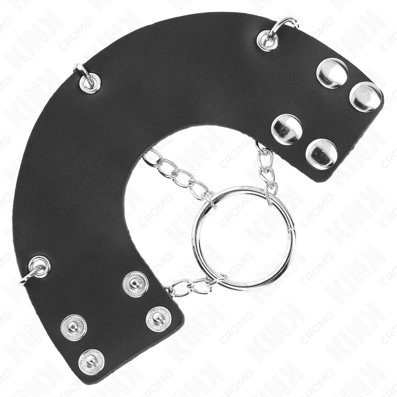 KINK - ANNEAU PÉNIS CHAÎNE 4 CM 7 CM MÉTAL AVEC CEINTURE EN CUIR – Image 5