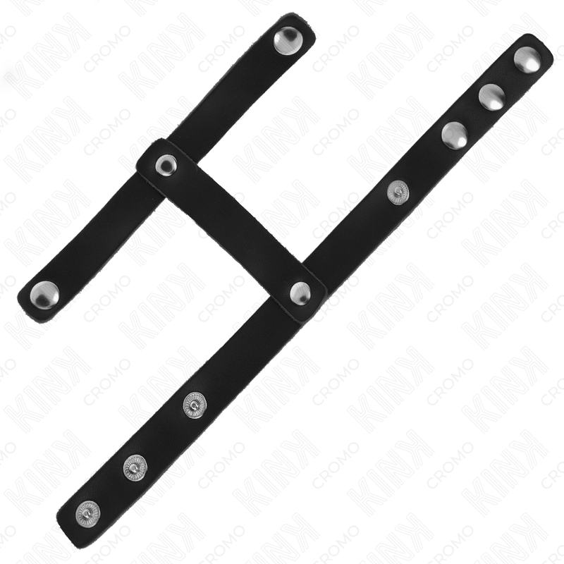 KINK - ANNEAU PÉNIS EN CUIR RÉGLABLE ET SANGLE DIVISEUR DE COUILLES – Image 5