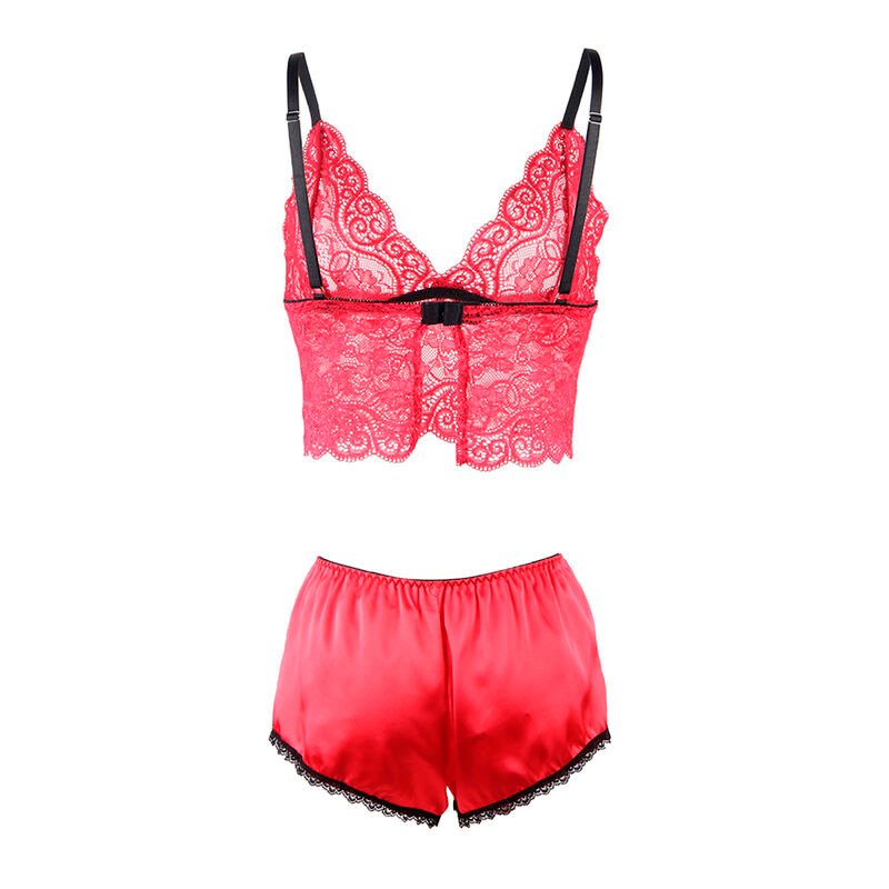 Subblime - 953898 Chemisier De Nuit En Soie Et Dentelle + Culotte Rouge S/m | SexDelice – Image 7