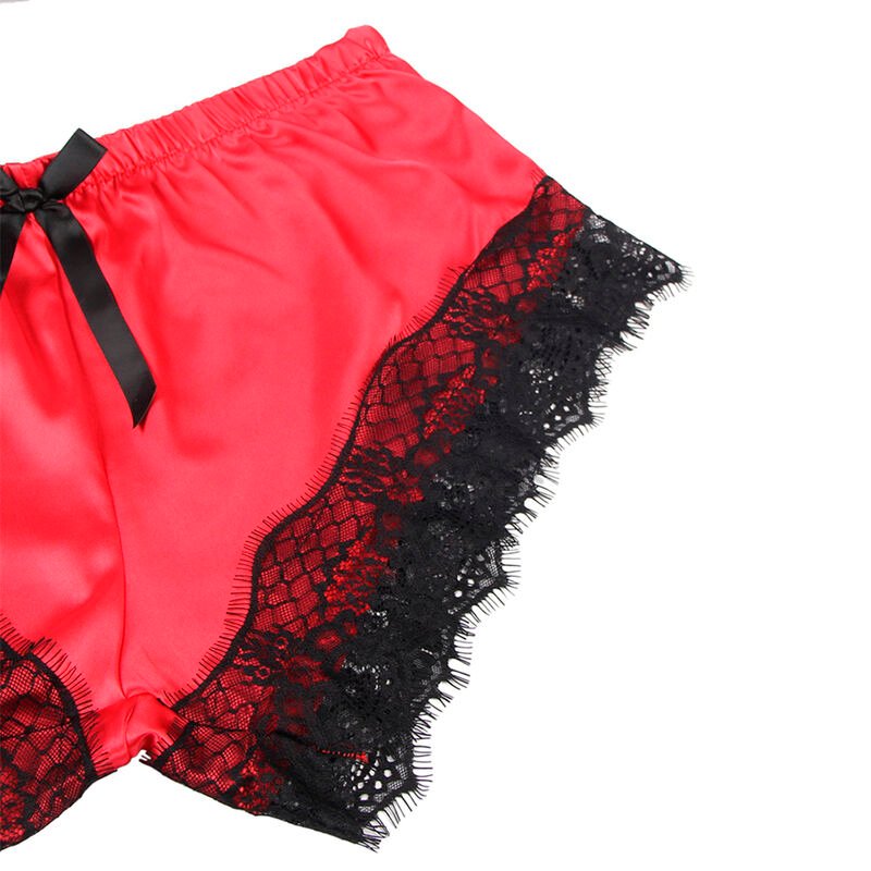 Subblime - 953966 Chemise De Nuit Décontractée En Soie + Pantalon En Dentelle Noir/rouge L/xl | SexDelice – Image 12