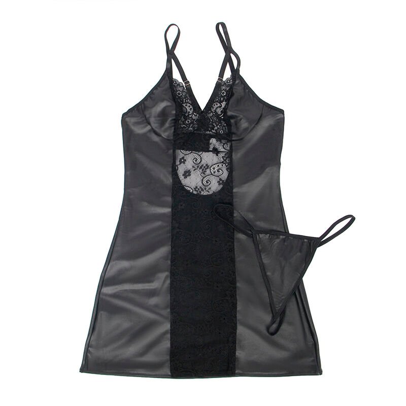 Subblime - 954161 Robe + String Cuir Noir S/m | SexDelice – Image 6
