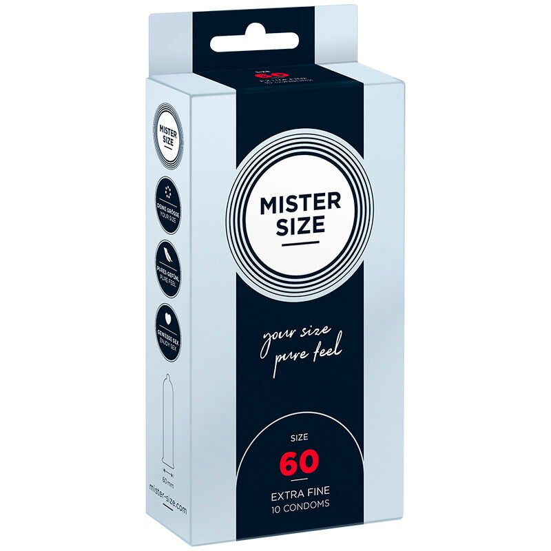 Préservatifs Mister Size 60mm Taille XL - Ultra-fins 0,05mm - Boîte 10