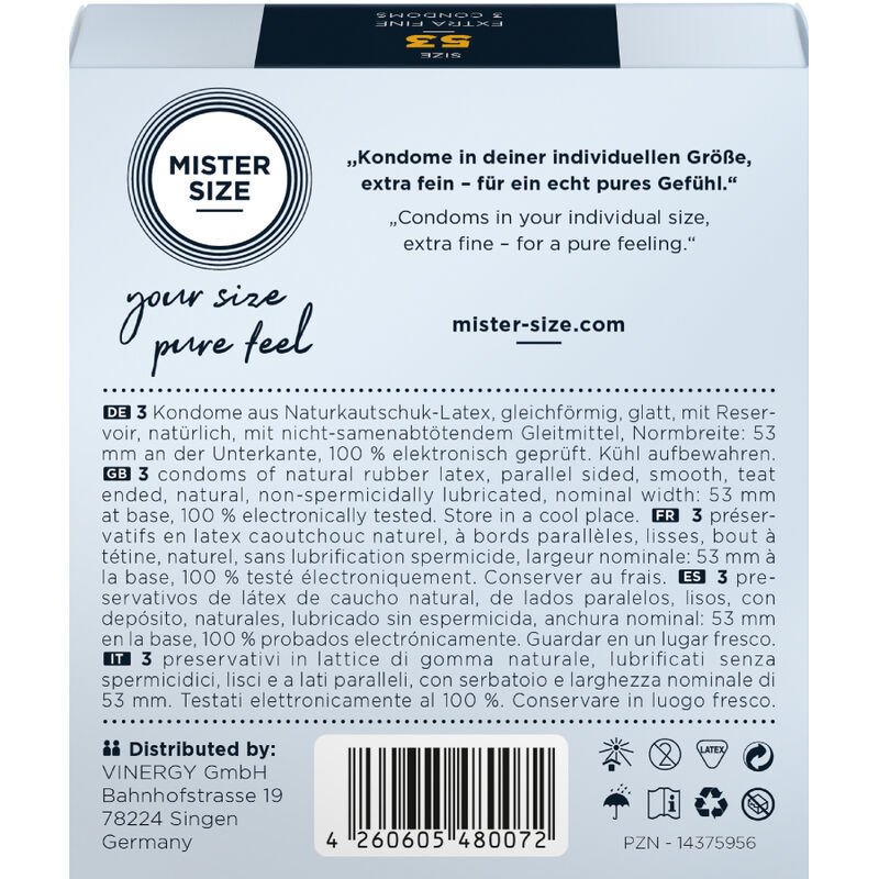 Préservatifs Mister Size 53mm Taille M - Ultra-fins 0,05mm - Boîte 3 – Image 4