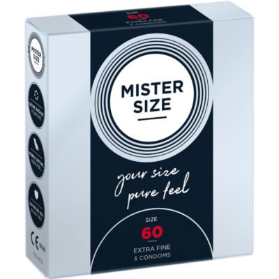 Préservatifs Mister Size 60mm Taille XL - Ultra-fins 0,05mm - Boîte 3