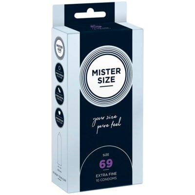 Préservatifs Mister Size 69mm Taille XXXL - Ultra-fins 0,05mm - Boîte 10