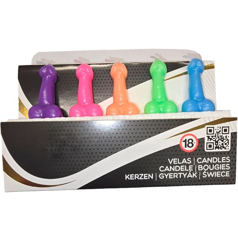 Diablo Picante - Boîte De 5 Bougies En Forme De Pénis De Différentes Couleurs | SexDelice