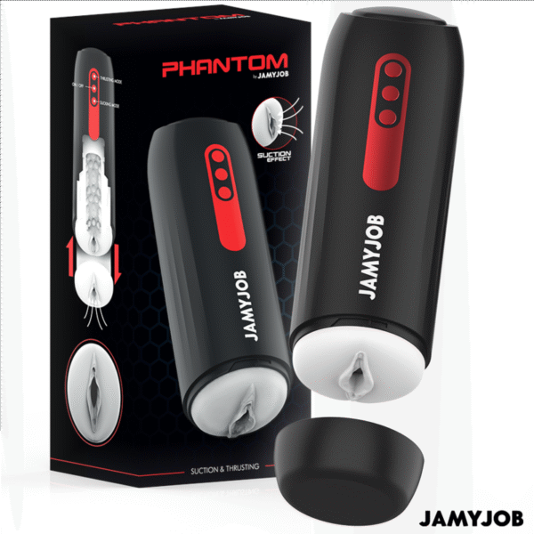 JAMYJOB - MASTURBATEUR VAGIN AUTOMATIQUE PHANTOM 5 MODES ONDES STIMULANTES ET POUSSÉE