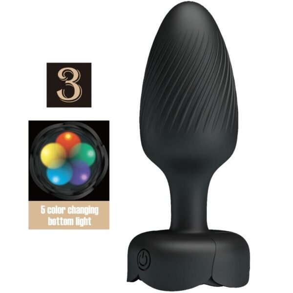 Pretty Love - Osborn Plug Anal Avec Lumière LED Noir 9,8 CM | SexDelice
