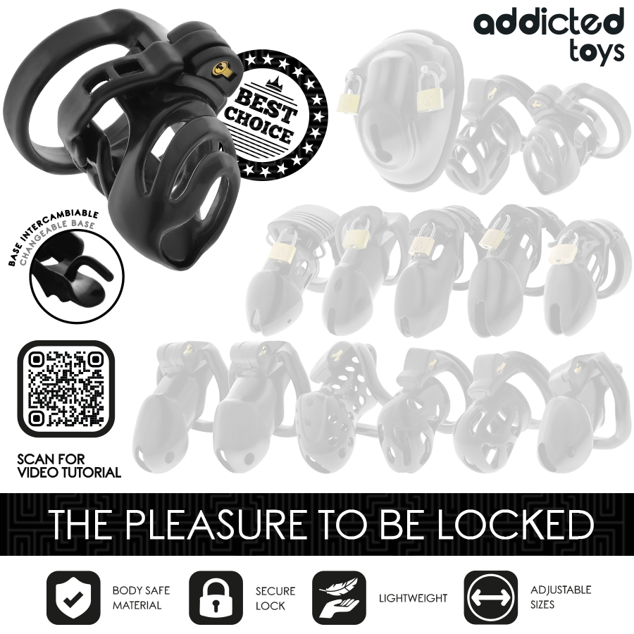 ADDICTED TOYS LOCKED - CAGE À PÉNIS À VERROUILLAGE ÉTERNEL 9 CM – Image 8