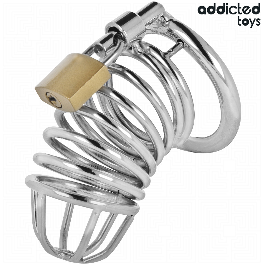ADDICTED TOYS LOCKED - CAGE À PÉNIS EN MÉTAL IRON CELL 4 CM TAILLE S – Image 3