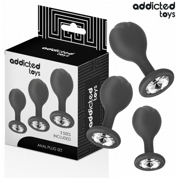 ADDICTED TOYS - LOT DE 3 PLUG ANAL AVEC BIJOU