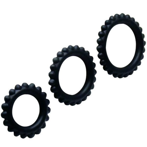 Baile - Titan Set 3 Pcs Cock Ring Noir 2.8 + 2.4 + 1.9 CM | SexDelice