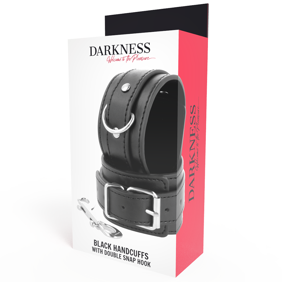 DARKNESS - MENOTTES RÉGLABLES NOIRES AVEC DOUBLE RUBAN DE RENFORT – Image 7