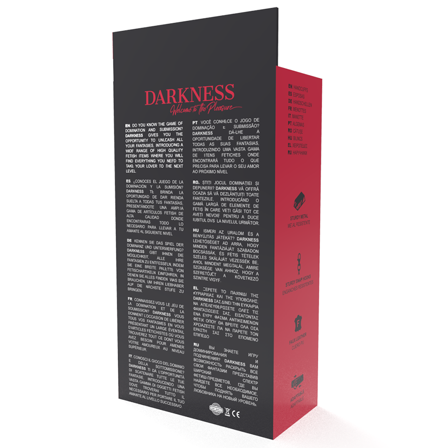 DARKNESS - MENOTTES RÉGLABLES NOIRES AVEC DOUBLE RUBAN DE RENFORT – Image 8
