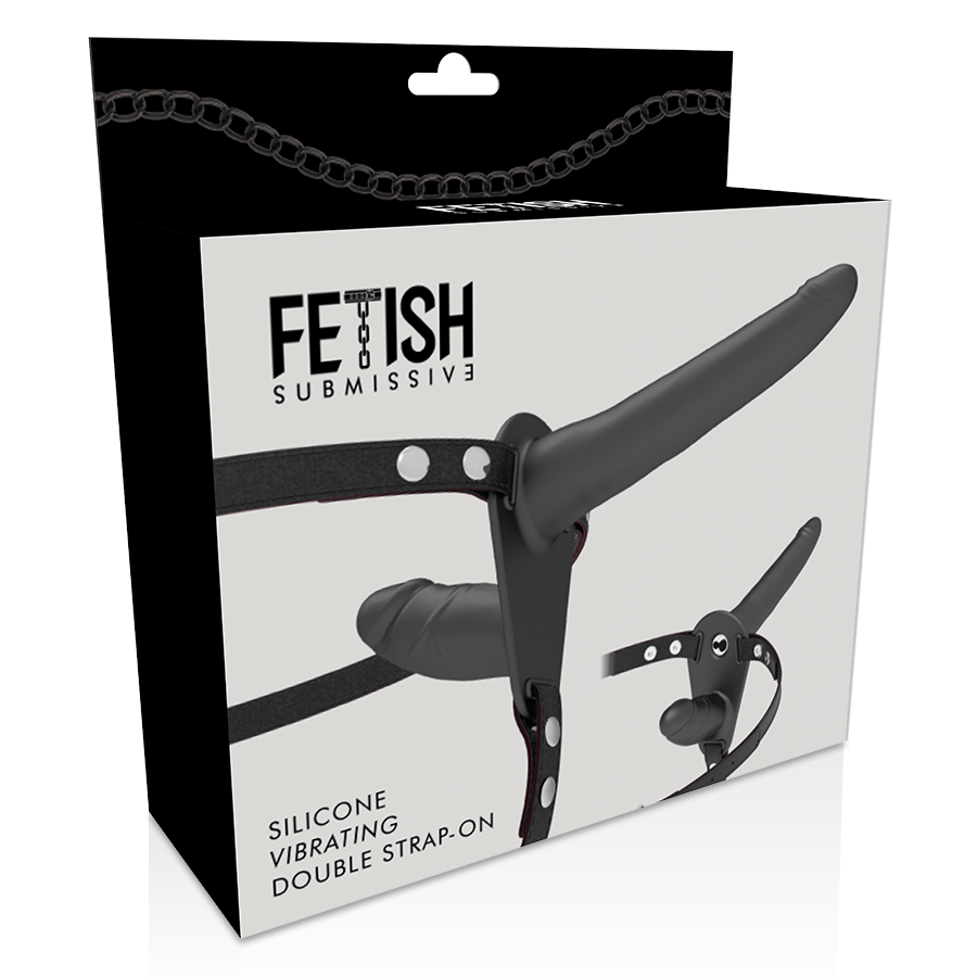 FETISH SUBMISSIVE HARNESS - VIBRATEUR NOIR DOUBLE PÉNÉTRATION – Image 7