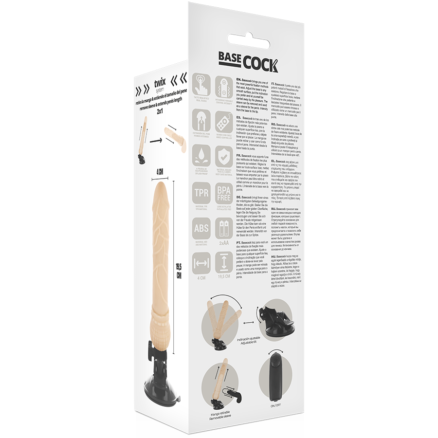 BASECOCK - VIBRATEUR RÉALISTE TÉLÉCOMMANDE NATUREL 19.5 CM -O- 4 CM – Image 6
