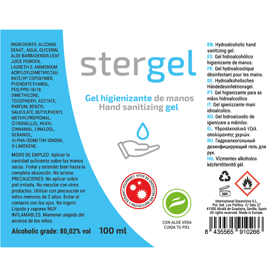 Stergel - Hydroalcoholic Hand Sanitizing Gel Aloe Vera 100ML | SexDelice – Image 4