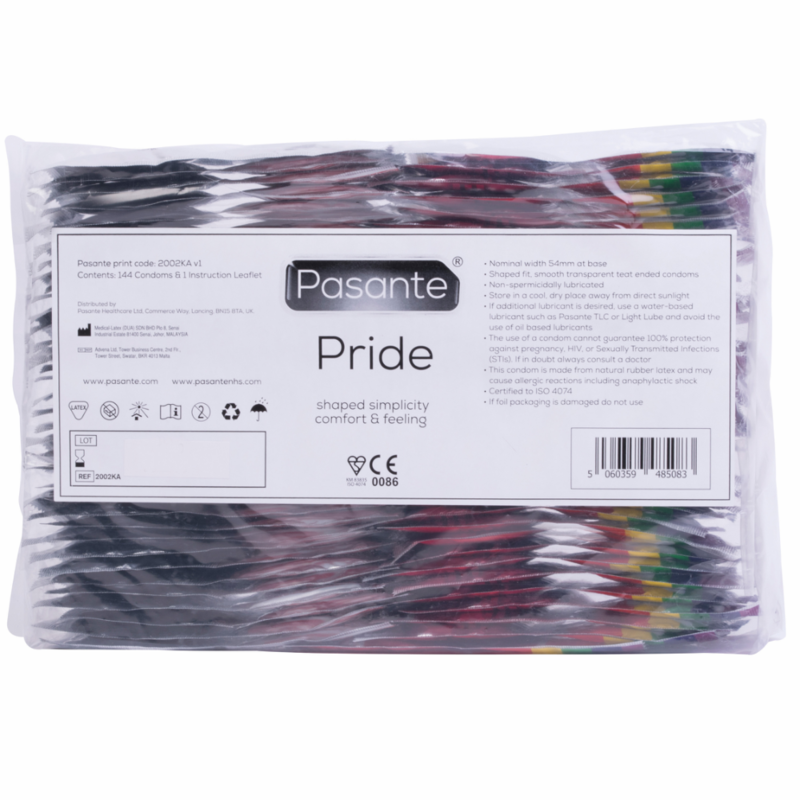 PASANTE Préservatifs Gay Pride Forme Conique 54mm x144 – Image 2