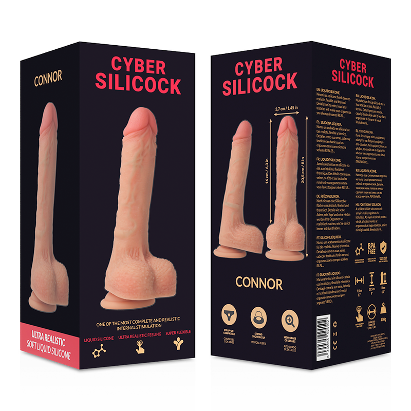 CYBER SILICOCK - STRAP-ON CONNOR SILICONE LIQUIDE AVEC 3 ANNEAUX GRATUITS 20.5 CM -O- 3.7 CM – Image 9