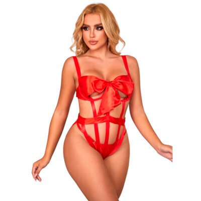 Subblime - 954468 Body Sexy Ajouré Avec Noeud Rouge S/m | SexDelice
