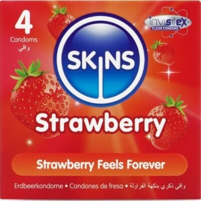 Skins - Pack De 4 Préservatifs Premium Fraise | SexDelice