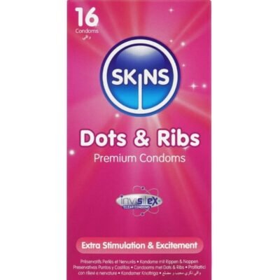 Préservatifs Premium Dots Ribs Double Stimulation 52mm x16
