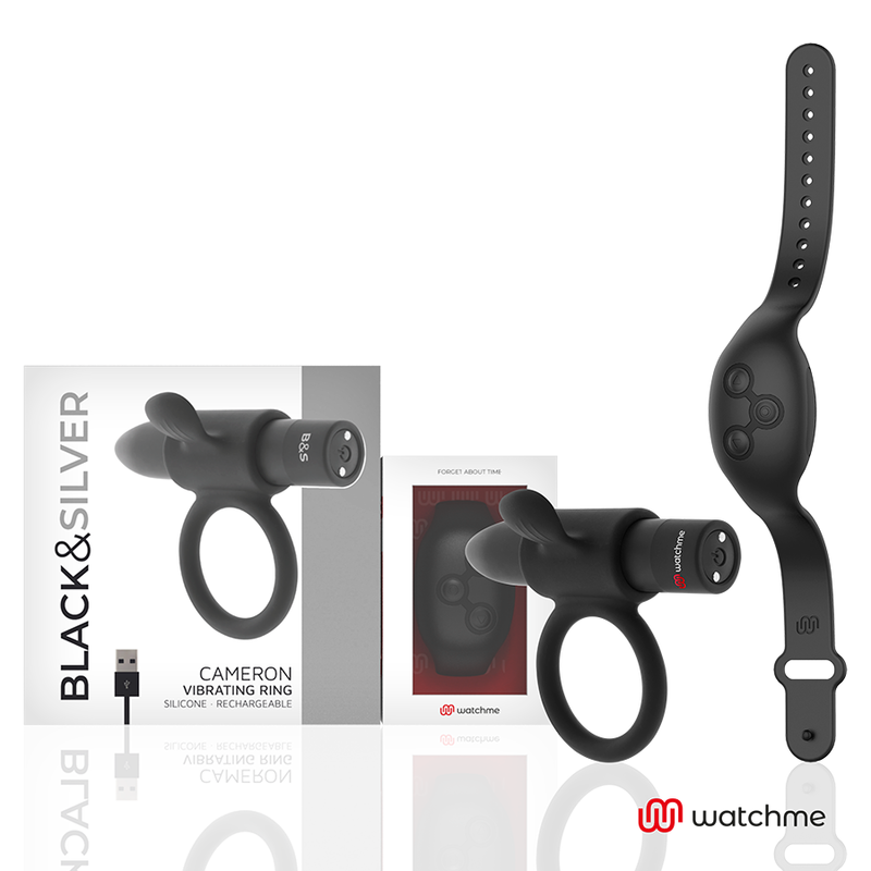 Black&silver - Cockring À Télécommande Cameron Watchme | SexDelice – Image 3