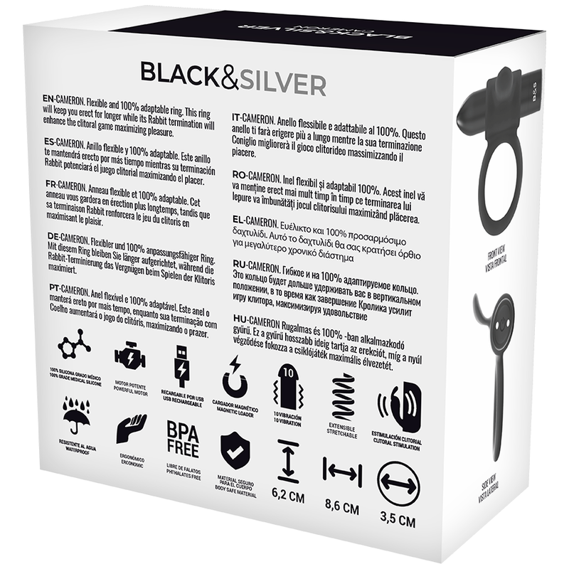 Black&silver - Cockring À Télécommande Cameron Watchme | SexDelice – Image 7