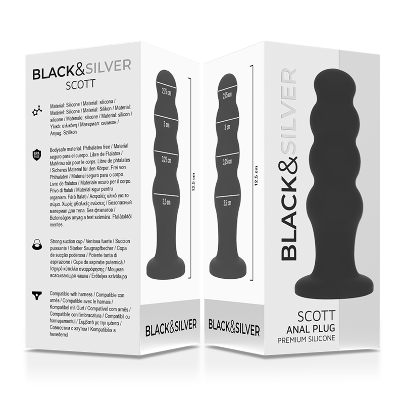 Black&silver - Plug Anal En Silicone Scott Premium Noir | SexDelice – Image 5