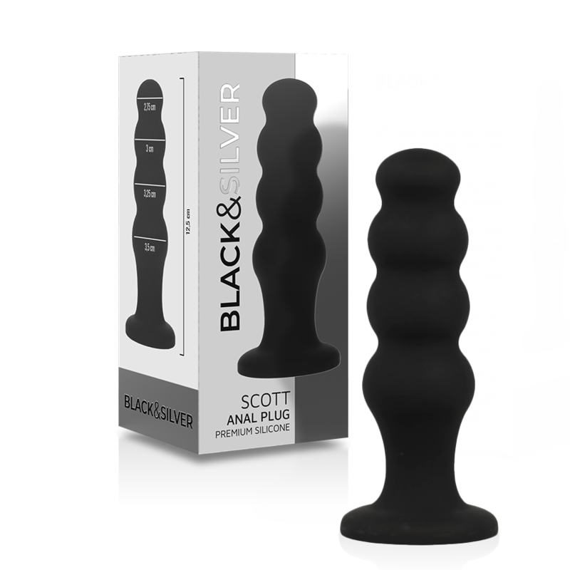 Black&silver - Plug Anal En Silicone Scott Premium Noir | SexDelice