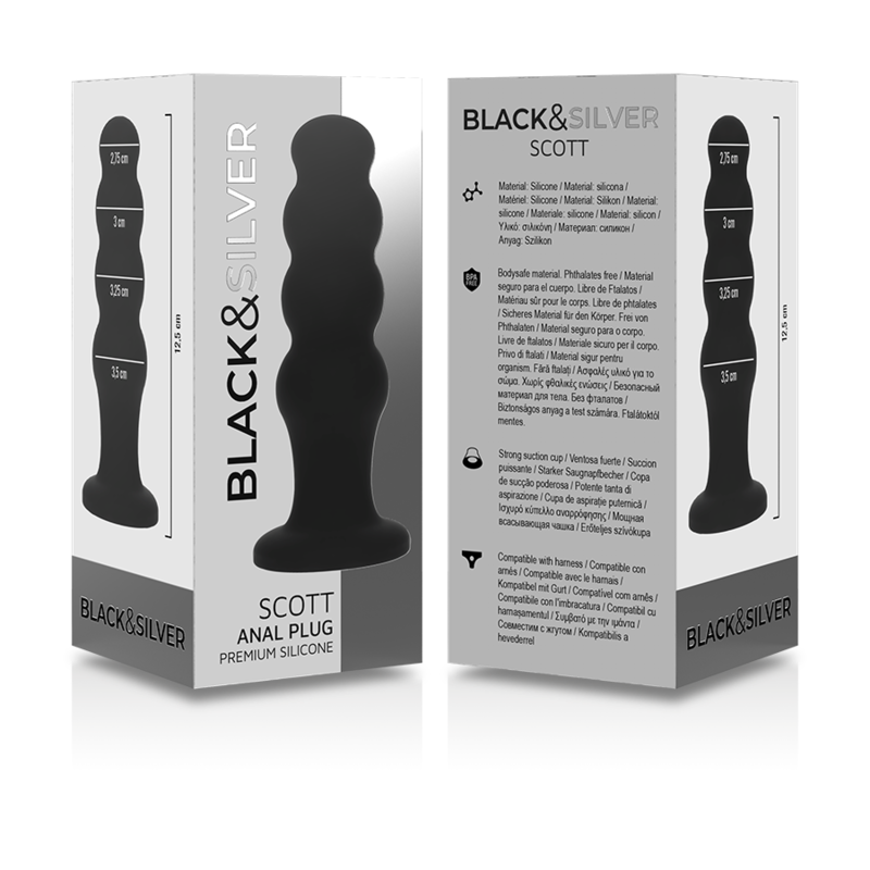 Black&silver - Plug Anal En Silicone Scott Premium Noir | SexDelice – Image 6