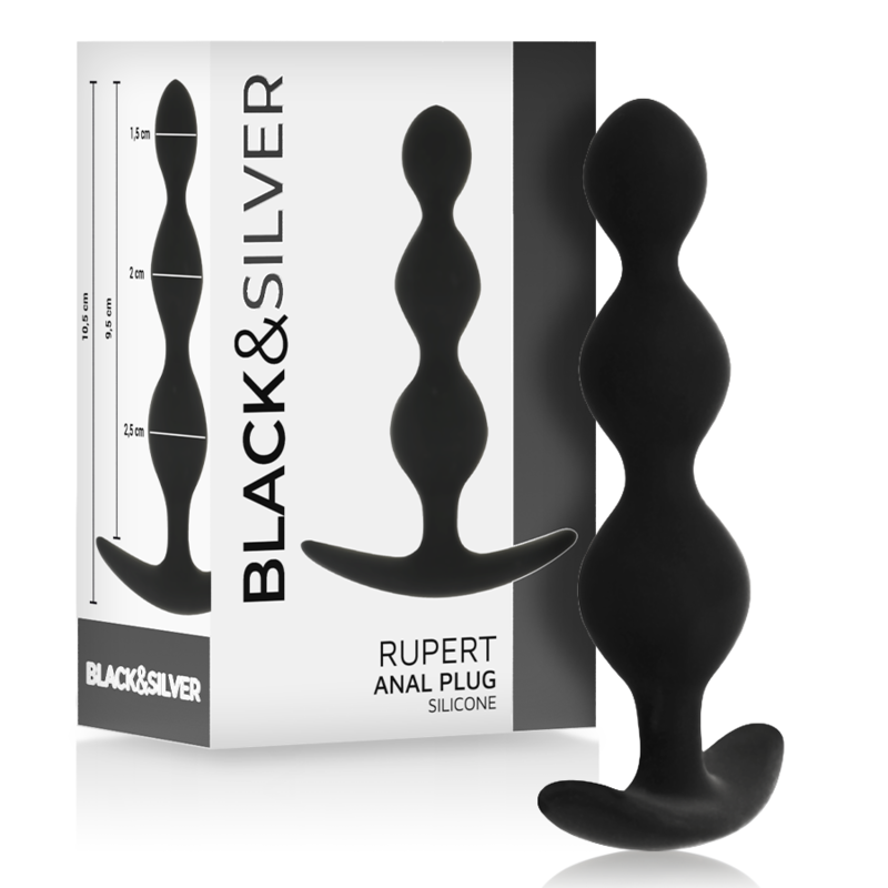 Black&silver - Chaîne À Billes Anal Rupert 10 CM | SexDelice